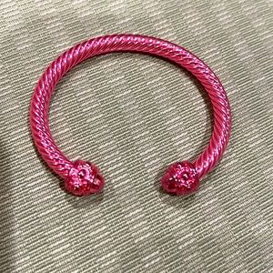 Pink cable cuff bracelet! Adjustable sizing!